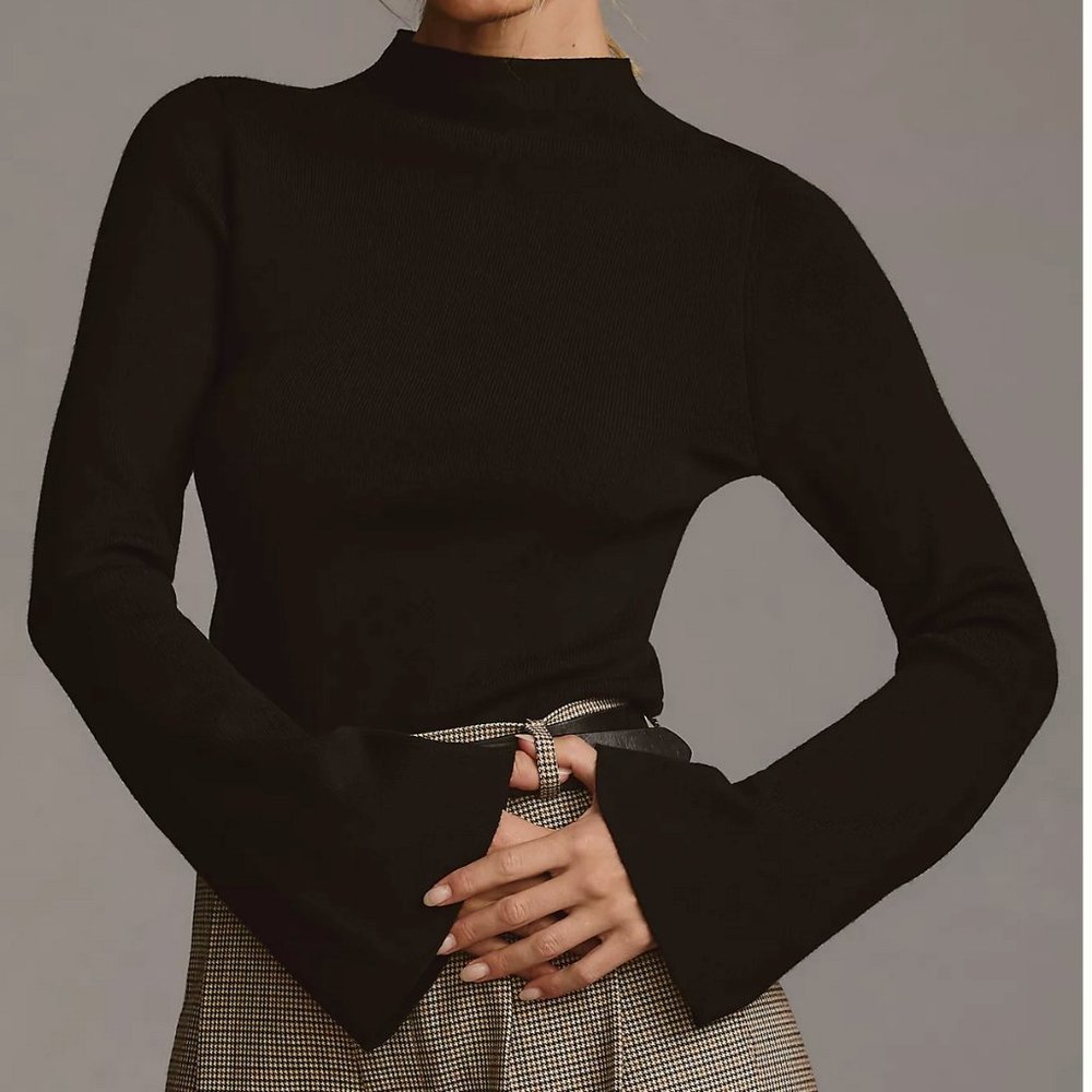Anthropologie The Arlowe Bell-Sleeve Sweater by Maeve XS $98 NWT